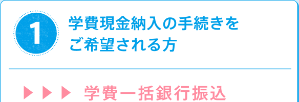 1 学費現金納入の手続きをご希望される方